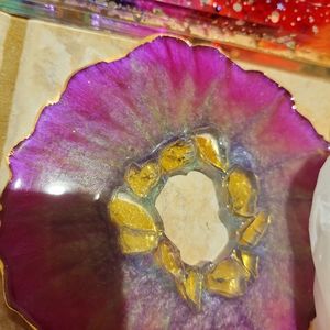 Set of 4 Geode Agate Coasters